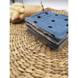 Lingettes démaquillantes lavables bleu jean