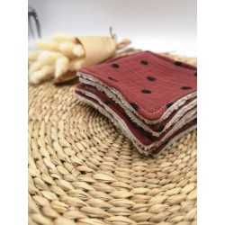 Lingettes démaquillantes lavables lie de vin