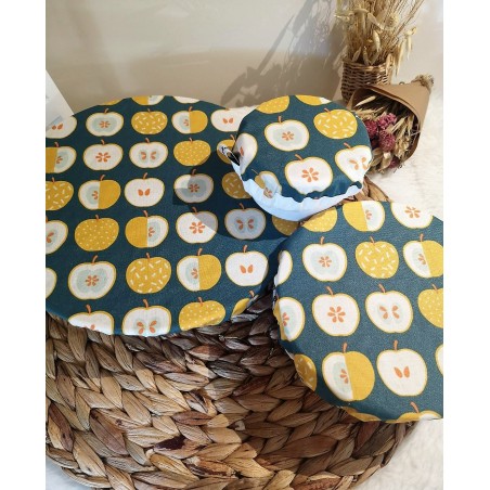 Lot 3 charlottes couvre-plats vert pommes