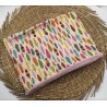 Tour de cou / Snood bleu rose plumes