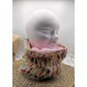 Tour de cou / Snood bleu rose plumes