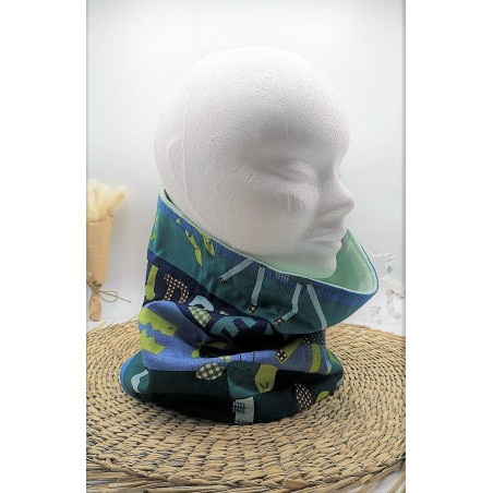 Tour de cou / Snood bleu jungle
