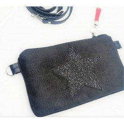 Pochette suédine BILLY noir