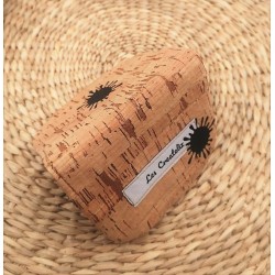 Porte Cartes liège naturel coton noir Création artisanale fantaisie