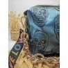 Sac bandoulière EMMA similicuir bleu fantaisie Création artisanale