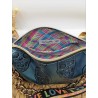 Sac bandoulière EMMA similicuir bleu fantaisie Création artisanale