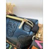 Sac bandoulière EMMA similicuir bleu fantaisie Création artisanale