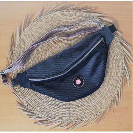 Sac banane MAIA velours gris