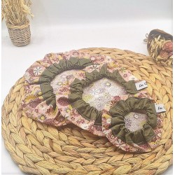 Lot 3 charlottes couvre-plats rose kaki