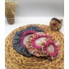 Lot 3 charlottes couvre-plats gris rose