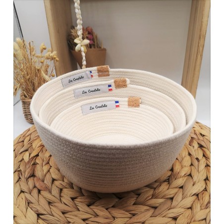 Panier en corde de coton écru - Déco naturelle