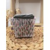 Panier similicuir et Lingettes lavables réutilisables plumes