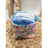 Panier similicuir et Lingettes démaquillantes cœurs multicolores