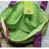 Sac BOISSY poisson en similicuir prune vert pomme - Artisanat fantaisie