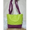 Sac BOISSY poisson en similicuir prune vert pomme - Artisanat fantaisie