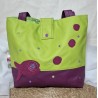 Sac BOISSY poisson en similicuir prune vert pomme - Artisanat fantaisie