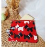 Pochette à savon imperméable coton enduit rouge chien Création artisanale