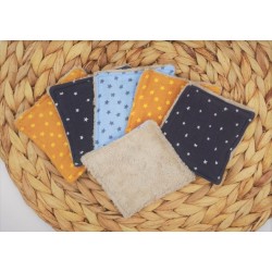 Lingettes démaquillantes lavables réutilisables étoiles