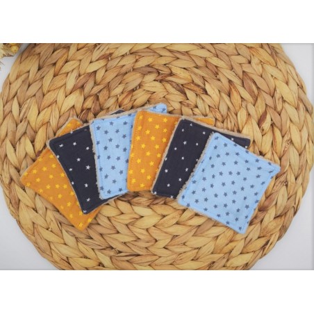 Lingettes démaquillantes lavables réutilisables étoiles