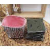 Panier similicuir et Lingettes lavables réutilisables plumes