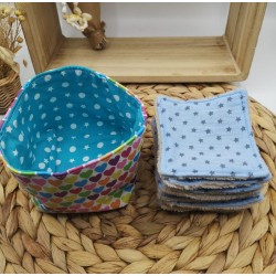 Panier similicuir et Lingettes démaquillantes cœurs multicolores