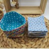 Panier similicuir et Lingettes démaquillantes cœurs multicolores