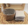 Panier liège et Lingettes lavables réutilisables écru