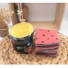 Panier similicuir et Lingettes lavables réutilisables corail