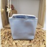 Panier similicuir et lingettes lavables réutilisables bleu glacier