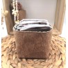 Panier liège et Lingettes lavables réutilisables marron glacé
