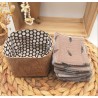Panier liège et Lingettes lavables réutilisables marron glacé