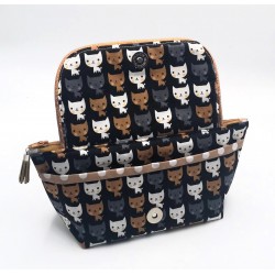 Trousse maquillage à rabat motif chats