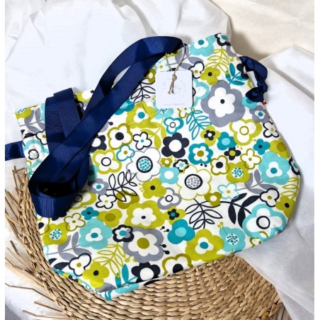 Sac cabas en coton JEANNE fleurs - Artisanat fantaisie