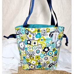 Sac cabas en coton JEANNE fleurs - Artisanat fantaisie