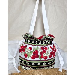 Sac cabas JEANNE cerises gourmandes  - Artisanat fantaisie