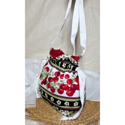 Sac cabas JEANNE cerises gourmandes  - Artisanat fantaisie