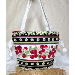 Sac cabas JEANNE cerises gourmandes  - Artisanat fantaisie