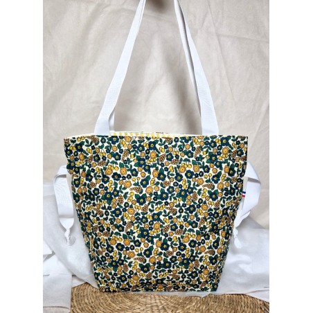 Sac cabas JEANNE fruits jaune vert - Artisanat fantaisie