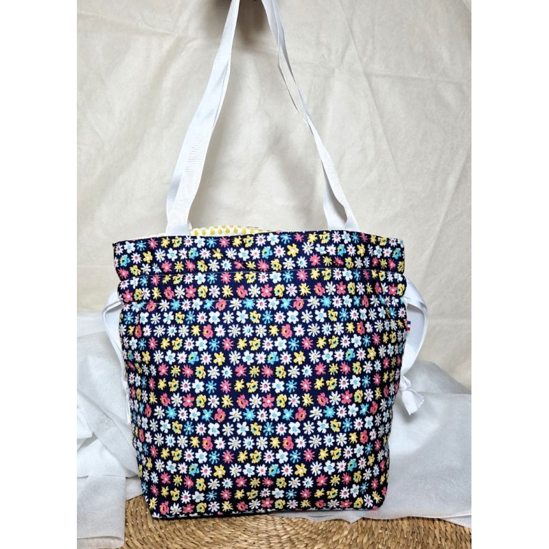 Sac cabas JEANNE fleurs - Artisanat fantaisie