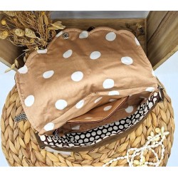 Sac bandoulière NUAGE suédine marron chocolat - Artisanat fantaisie