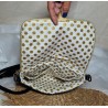 Sac bandoulière LOUISE tweed gris rose Création artisanale