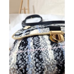 Sac bandoulière LOUISE tweed gris rose Création artisanale