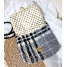 Sac bandoulière LOUISE tweed gris rose Création artisanale