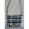 Sac bandoulière LOUISE tweed gris rose Création artisanale