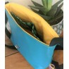 Sac bandoulière LOUISE similicuir turquoise ananas Création artisanale