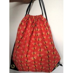 Sac à dos PISCINE imperméable orange papillon Création artisanale