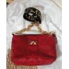 Sac bandoulière EMMA similicuir rouge dragon Création artisanale