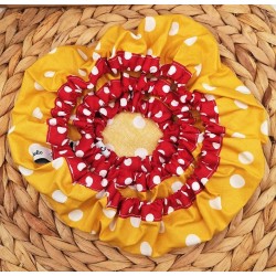 Charlottes couvre-plats lavables réutilisables coton enduit rouge jaune