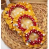 Charlottes couvre-plats lavables réutilisables coton enduit rouge jaune