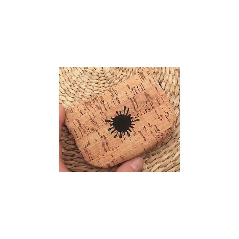 Porte Cartes liège naturel coton noir Création artisanale fantaisie